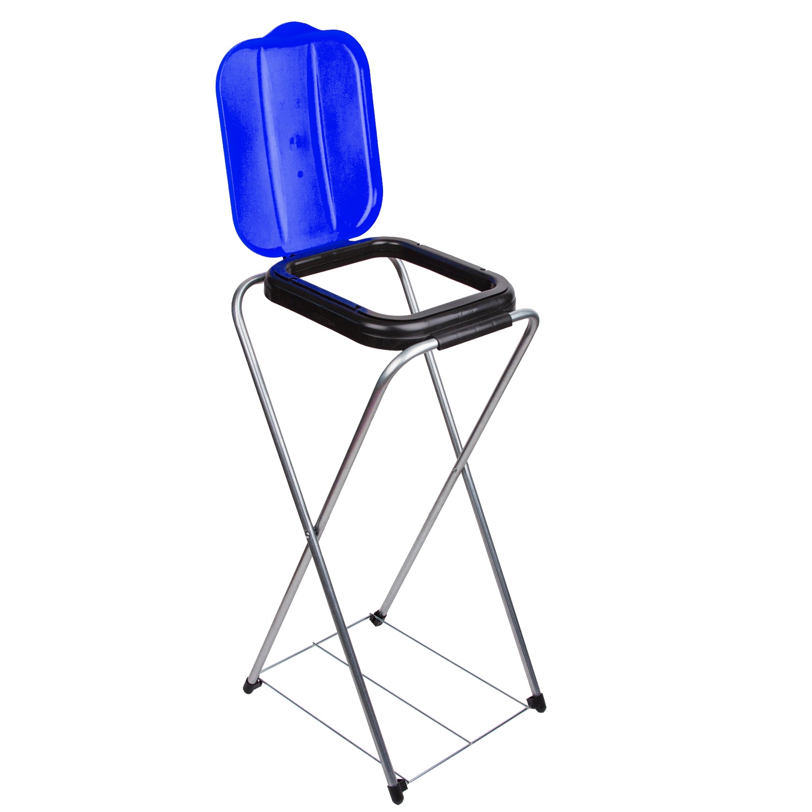 BigDean Müllsackständer EasyFix BLAU 120L - Müllbeutelhalter mit Gitterboden - Müllsackhalter Metall Mülltütenhalter Gelber Sack Ständer image 5