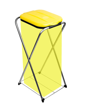 Müllsackständer EasyFix GELB 120L - Müllbeutelhalter mit Gitterboden - Müllsackhalter Metall