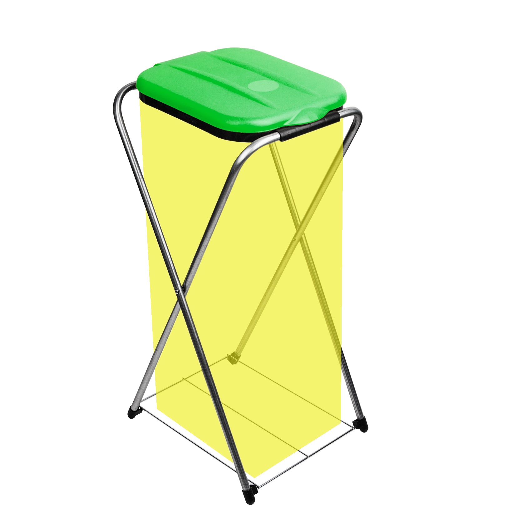 BigDean Müllsackständer EasyFix GRÜN 120L - Müllbeutelhalter mit Gitterboden - Müllsackhalter Metall Mülltütenhalter Gelber Sack Ständer image 1