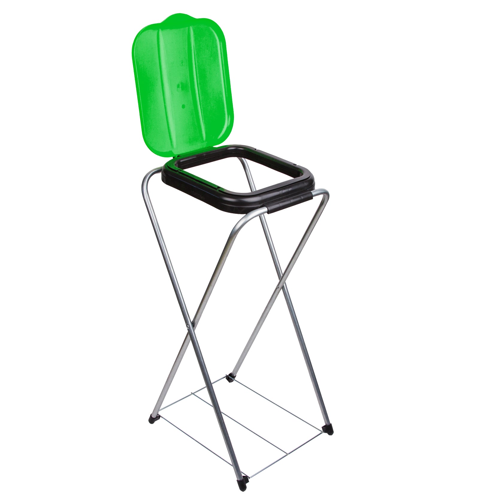 BigDean Müllsackständer EasyFix GRÜN 120L - Müllbeutelhalter mit Gitterboden - Müllsackhalter Metall Mülltütenhalter Gelber Sack Ständer image 5