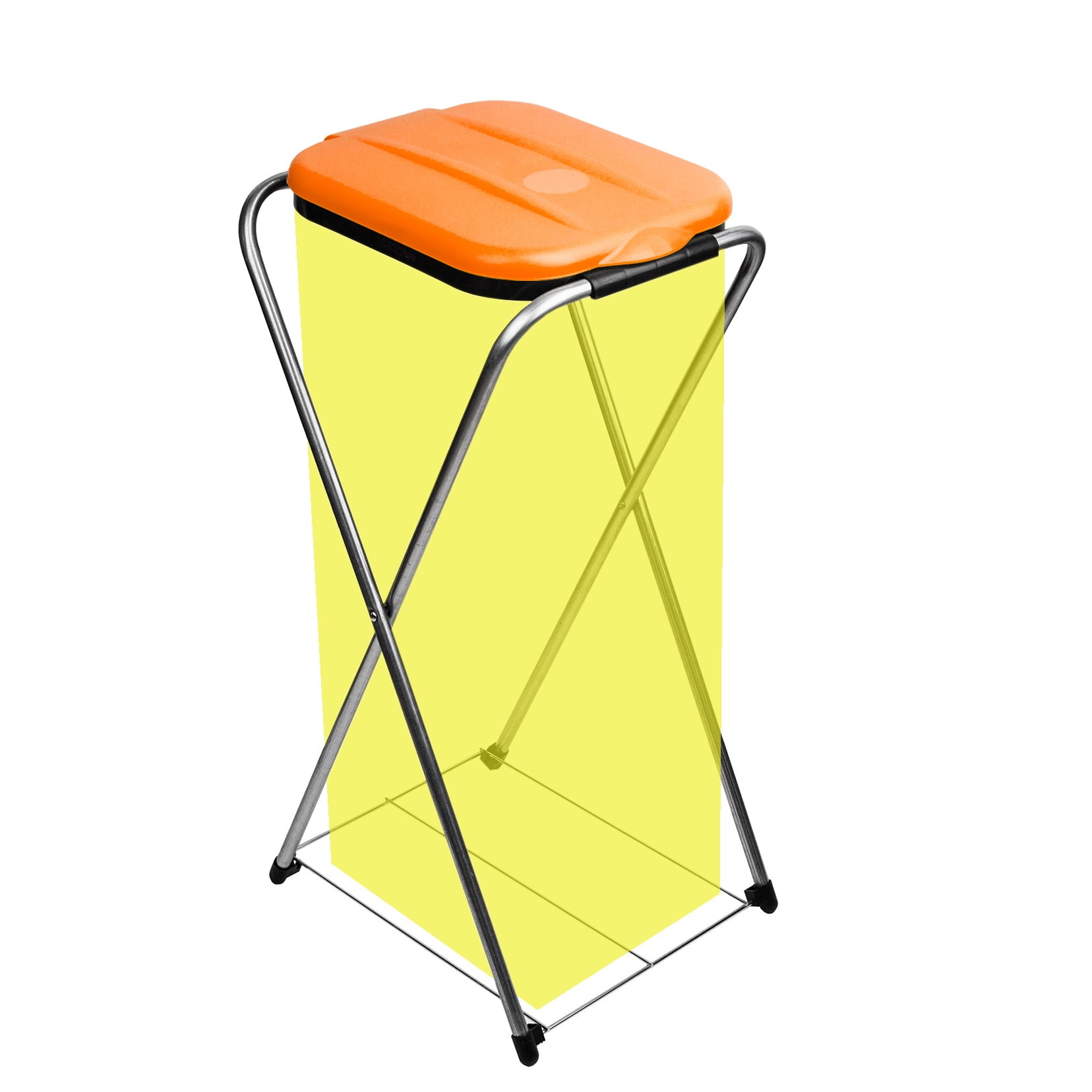 BigDean Müllsackständer EasyFix ORANGE 120L - Müllbeutelhalter mit Gitterboden - Müllsackhalter Metall Mülltütenhalter Gelber Sack Ständer image 1