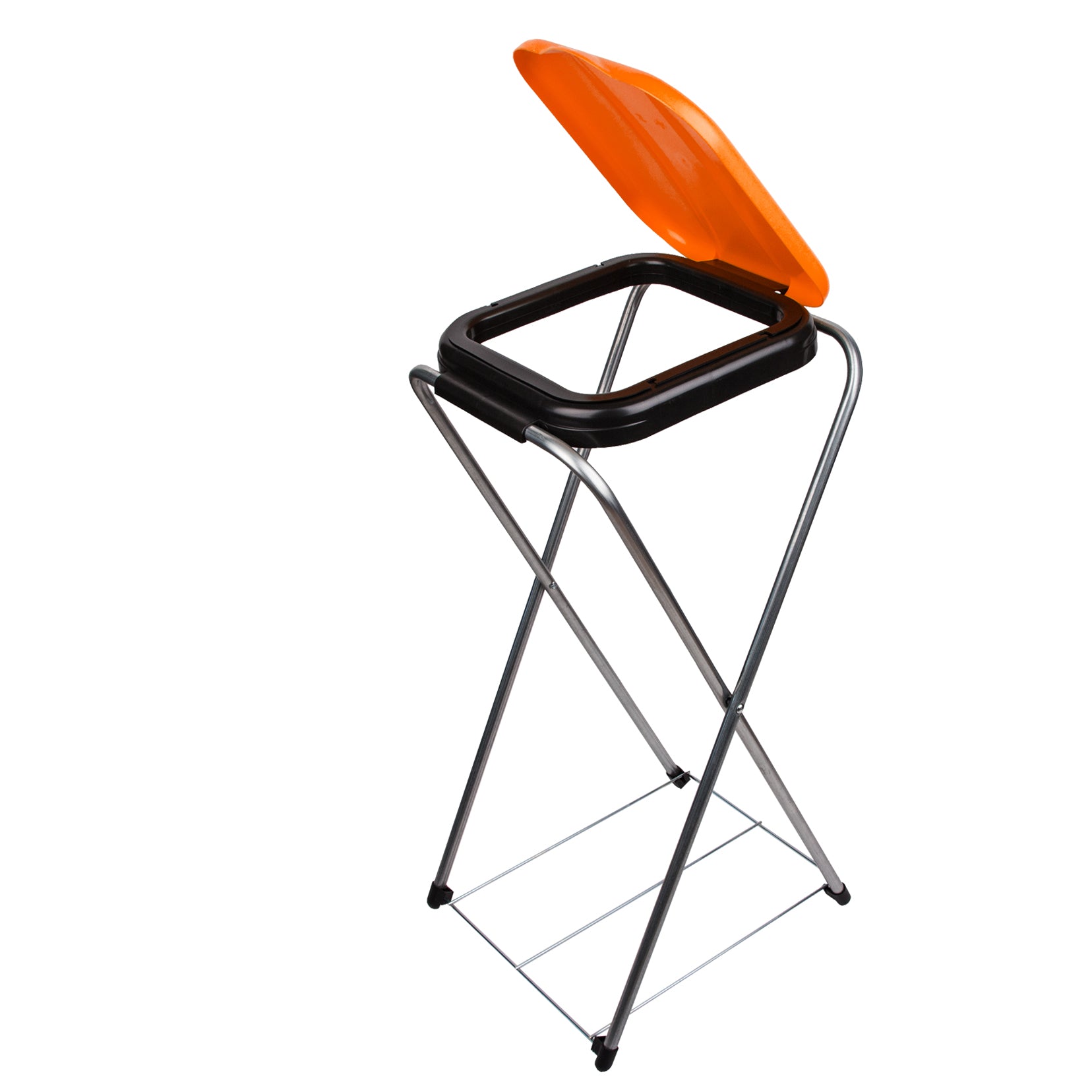 BigDean Müllsackständer EasyFix ORANGE 120L - Müllbeutelhalter mit Gitterboden - Müllsackhalter Metall Mülltütenhalter Gelber Sack Ständer image 2