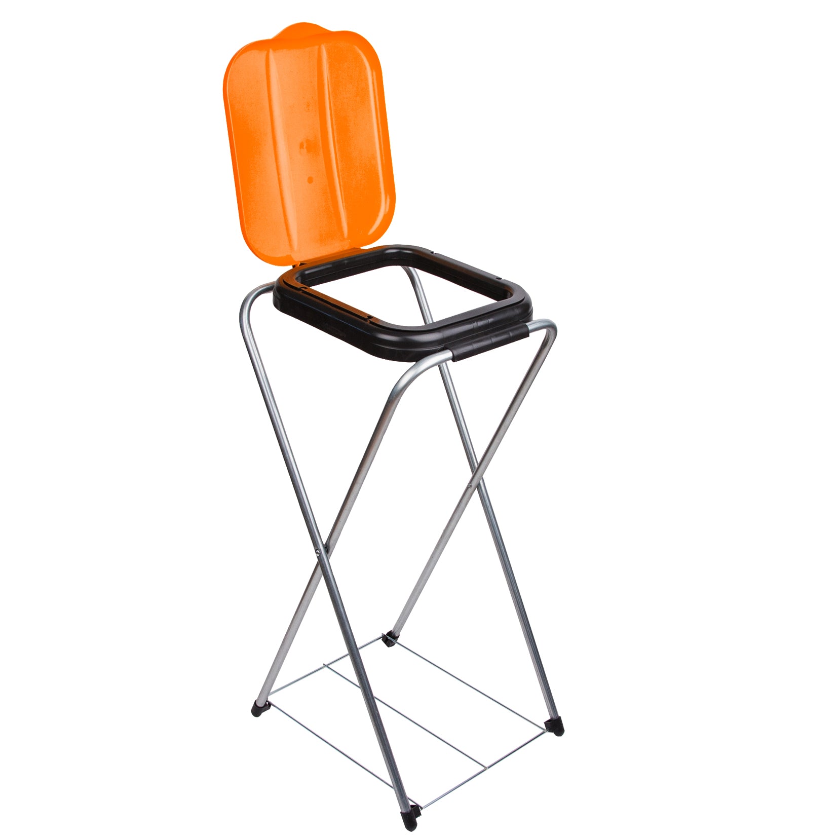 BigDean Müllsackständer EasyFix ORANGE 120L - Müllbeutelhalter mit Gitterboden - Müllsackhalter Metall Mülltütenhalter Gelber Sack Ständer image 5