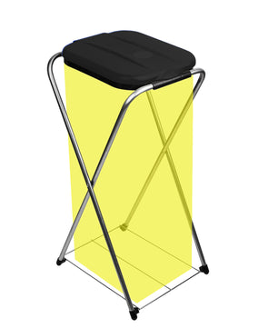 Müllsackständer EasyFix SCHWARZ 120L - Müllbeutelhalter mit Gitterboden - Müllsackhalter Metall