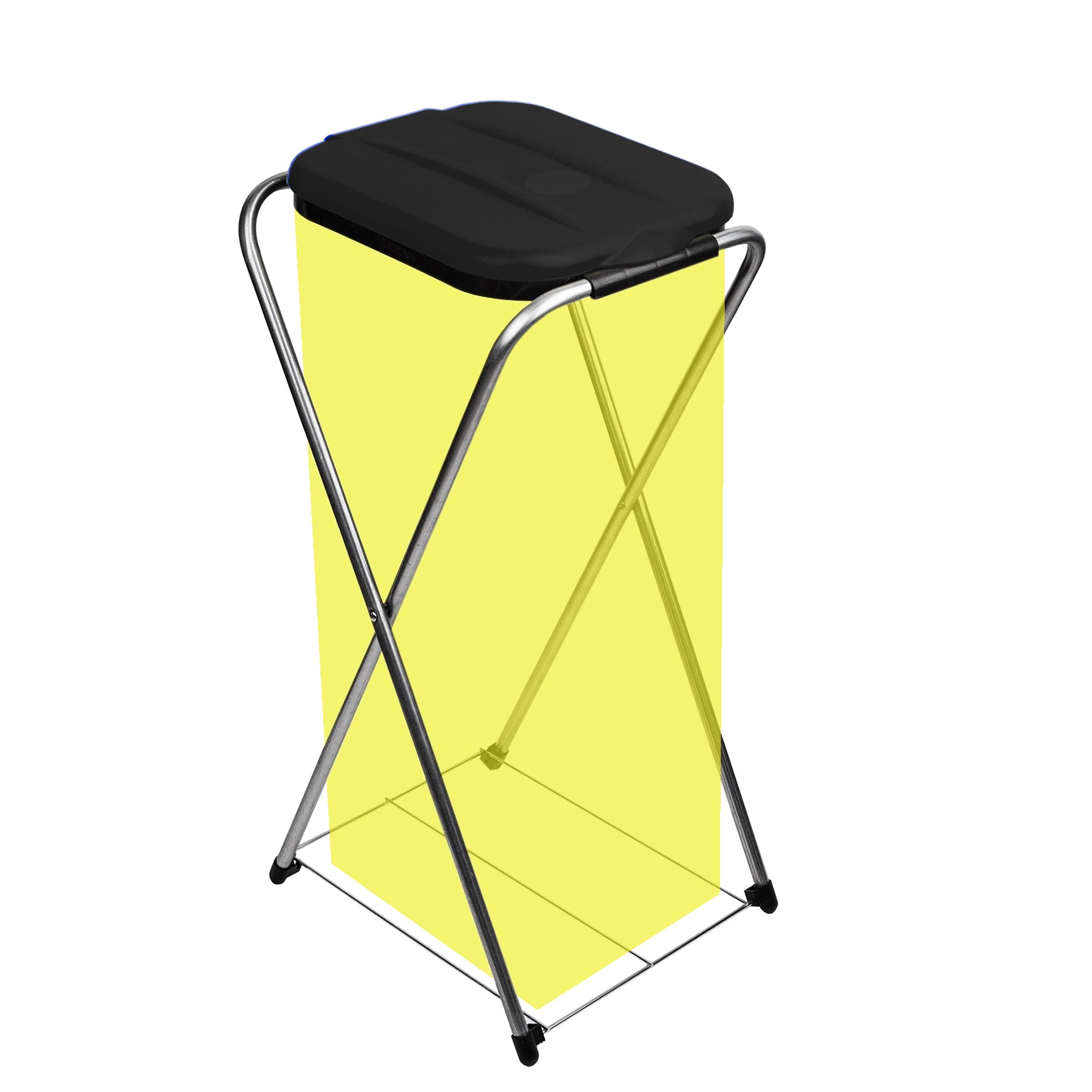 Müllsackständer EasyFix SCHWARZ 120L - Müllbeutelhalter mit Gitterboden - Müllsackhalter Metall