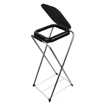 Müllsackständer EasyFix SCHWARZ 120L - Müllbeutelhalter mit Gitterboden - Müllsackhalter Metall 2