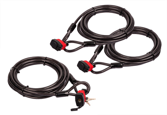 BigDean 3x Kabelschloss Schlaufenkabel 5m - Diebstahlsicherung für Fahrrad Motorrad-Zubehör Grill & Gartenmöbel - ummanteltes Stahlseil 10mm mit Schlaufen image 1