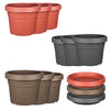 3x Blumentopf Ø 15 cm Farbe Terrakotta Kunststoff Pflanztopf Containertopf Übertopf Pflanzkübel rund 6