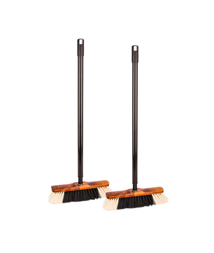 2x Zimmerbesen mit Stiel - Besen Holzbesen Teleskopstiel Stubenbesen Haushaltsbesen Kehrbesen