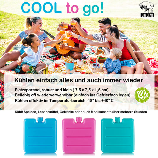 12er Set Kleine Kühlakkus - Mini Kühl-Elemente für die Kühltasche - Kühl-Akku für die Brotdose 2