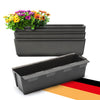 BigDean 4er Set Paletten Blumenkästen - Einsatz - mit Hängesystem zum Einhängen - 37cm anthrazit - Pflanzkasten für Europalette Balkonkasten Blumentopf - aus recyceltem PP-Kunststoff