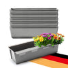 BigDean 6er Set Paletten Blumenkästen - Einsatz - mit Hängesystem zum Einhängen - 37cm beton-grau - Pflanzkasten für Europalette Balkonkasten Blumentopf - aus recyceltem PP-Kunststoff