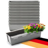 BigDean 10er Set Paletten Blumenkästen - Einsatz - mit Hängesystem zum Einhängen - 37cm beton-grau - Pflanzkasten für Europalette Balkonkasten Blumentopf - aus recyceltem PP-Kunststoff