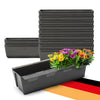 BigDean 12er Set Paletten Blumenkästen - Einsatz - mit Hängesystem zum Einhängen - 37cm anthrazit - Pflanzkasten für Europalette Balkonkasten Blumentopf - aus recyceltem PP-Kunststoff