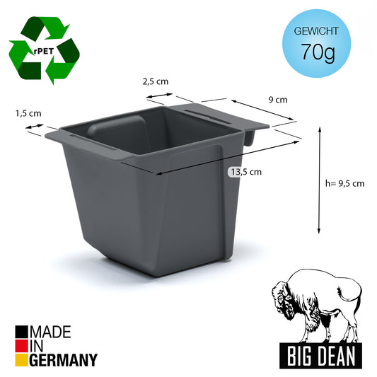 BigDean 10er Set Mini Paletten Blumenkästen - Einsatz - mit Hängesystem zum Einhängen - 10cm klein anthrazit - Pflanzkasten für Europalette Balkonkasten Blumentopf - aus recyceltem PP-Kunststoff 2