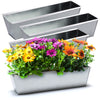 BigDean 4er Set Zink Paletten Blumenkästen - Einsatz 38cm groß silber - aus Metall verzinkt - Zinkkasten Pflanzkasten Balkonkasten Blumentopf für Europaletten