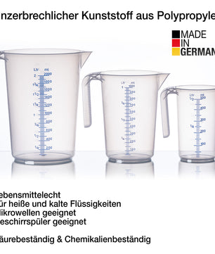Messbecherset 3 Größen PP lebensmittelecht 3