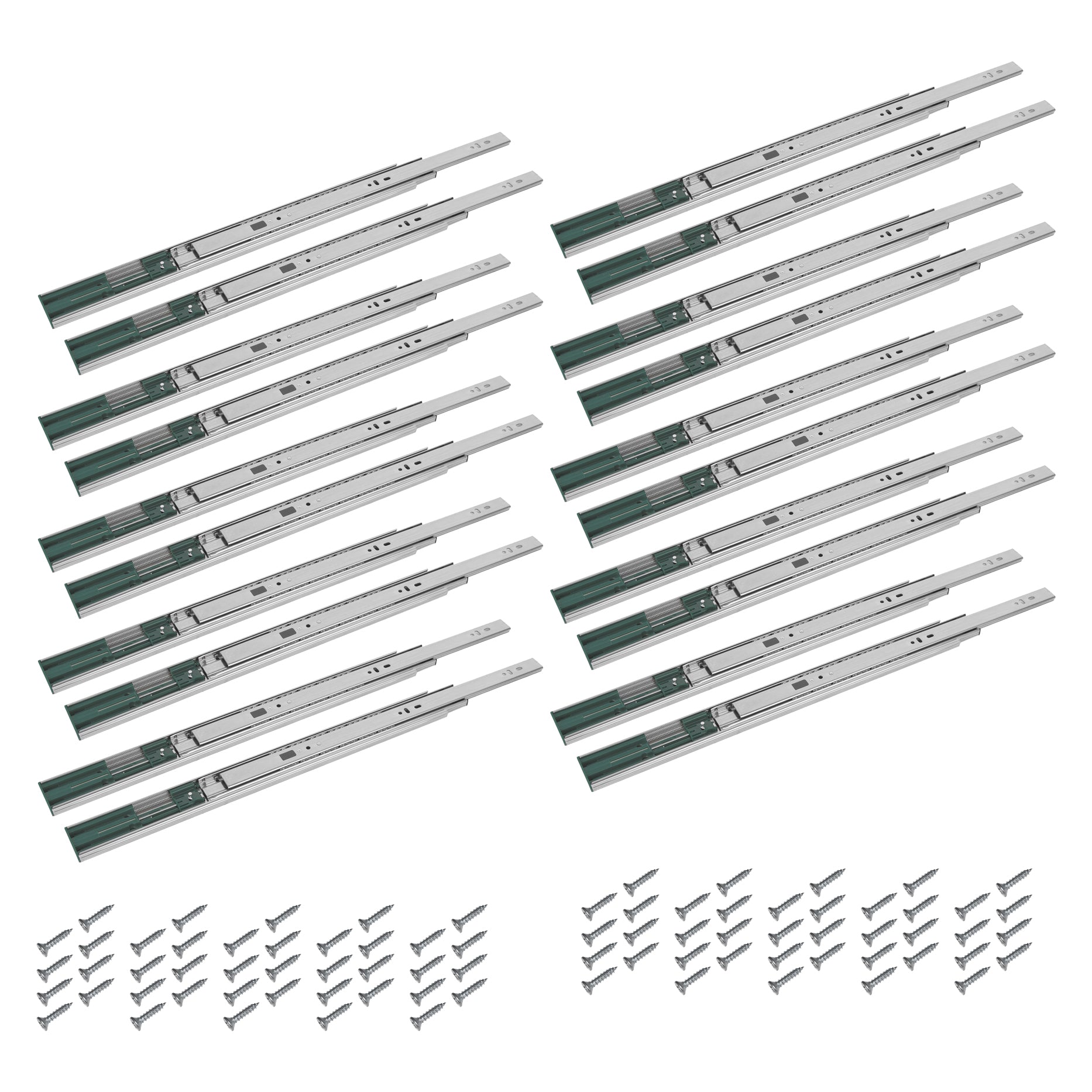 10 Paar (20 Stk.) Schubladenschienen Vollauszüge - 45 x 350mm - mit Softclose 