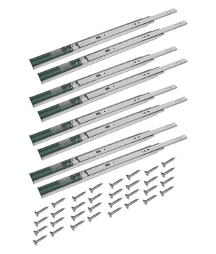 4 Paar (8 Stk.) Schubladenschienen Vollauszüge - 45 x 400mm - mit Softclose 