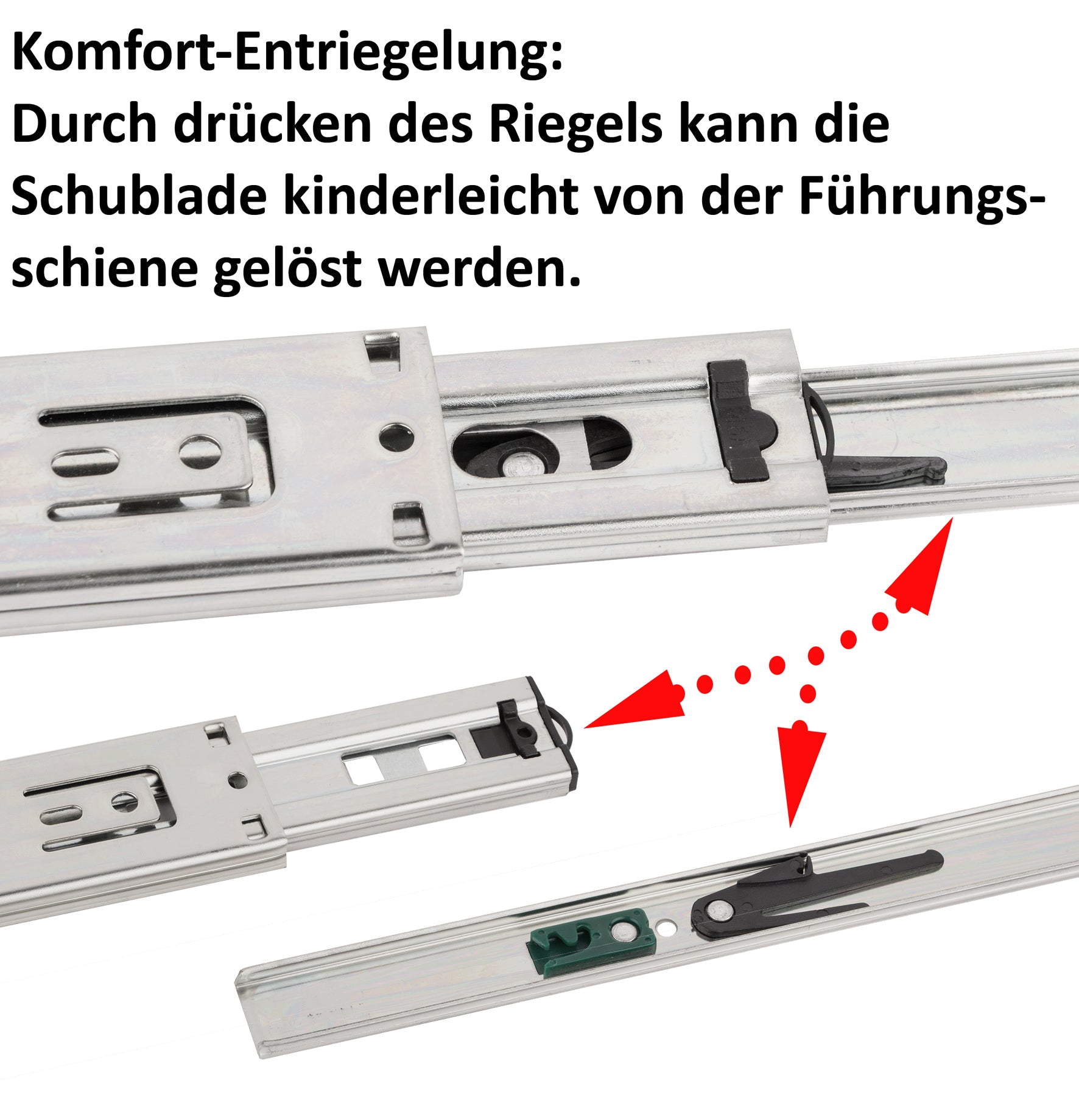 10 Paar (20 Stk.) Schubladenschienen Vollauszüge - 45 x 400mm - mit Softclose  4