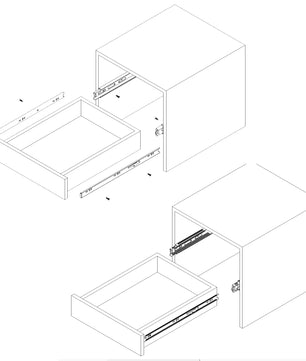 10 Paar (20 Stk.) Schubladenschienen Vollauszüge - 45 x 450mm - mit Softclose  5