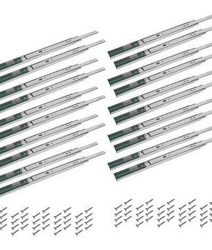 10 Paar (20 Stk.) Schubladenschienen Vollauszüge - 45 x 550mm - mit Softclose 