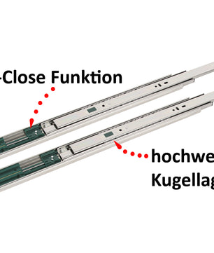10 Paar (20 Stk.) Schubladenschienen Vollauszüge - 45 x 550mm - mit Softclose  2