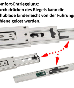 10 Paar (20 Stk.) Schubladenschienen Vollauszüge - 45 x 550mm - mit Softclose  4
