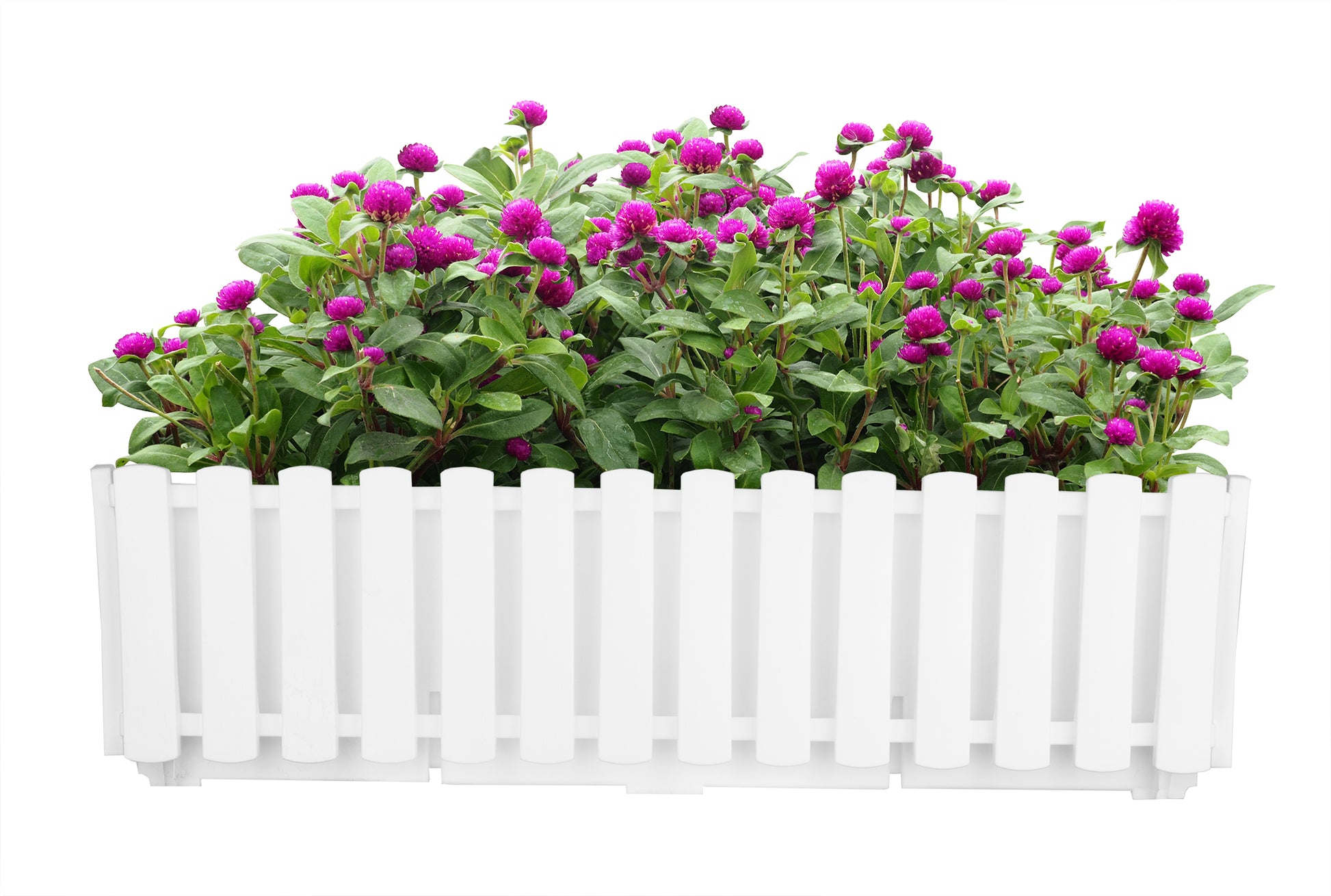 BigDean Blumenkasten für Balkon - Lattenoptik - Weiß - Balkonkasten im Landhaus-Stil - 58 x 18 x 16 cm - Made in Europe 2