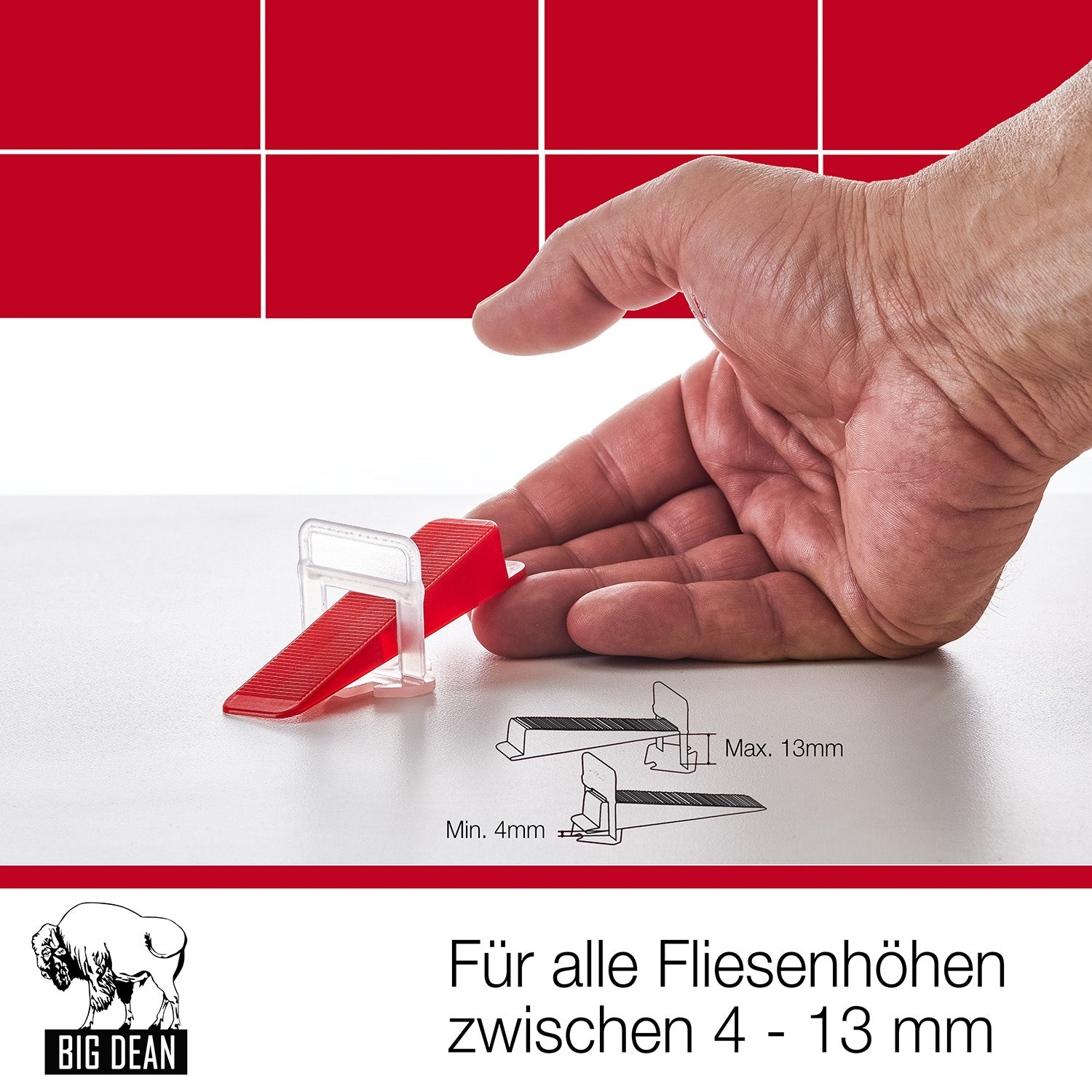 100 Laschen 2mm, 100 Keile & 1 Zange - Fliesen Nivelliersystem - Frei wählbar - Riesen Auswahl 3