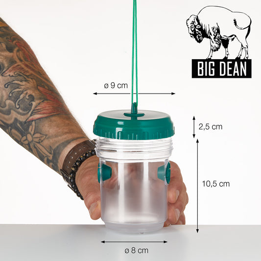 BigDean 3er Set Wespenfallen für draußen in Grün 9x13cm - Lebend Fallen zum Aufhängen gegen Wespen, Bienen, Hornissen - Hornissenfalle Bienenfalle Fliegenfalle - für natürlichen Lockstoff image 2