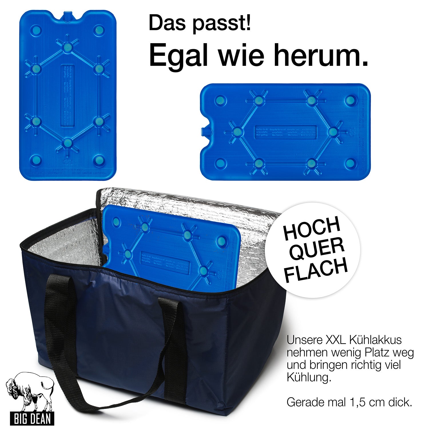 4er Set Flache Kühlakkus je 400ml groß - 12h lange Kühlung - perfekt für Kühltasche & Kühlbox  5