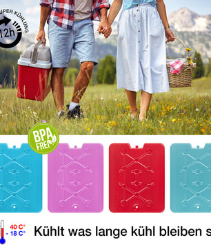 4er Set XXL Kühlakkus je 750ml groß - perfekt für Kühltasche & Kühlbox - Extra flach & dünn 3