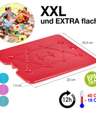 8er Set XXL Kühlakkus je 750ml groß - perfekt für Kühltasche & Kühlbox - Extra flach & dünn 2