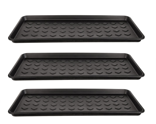 BigDean 3er Set Schuhabtropfschale Schuhablage groß - Abtropfschale für Schuhe - 71,5 x 34,5 x 3 cm - Schuhmatte mit erhöhtem Rand - Schuh-Abtropfschale für Regen, Herbst & Winter - Made in EU image 1