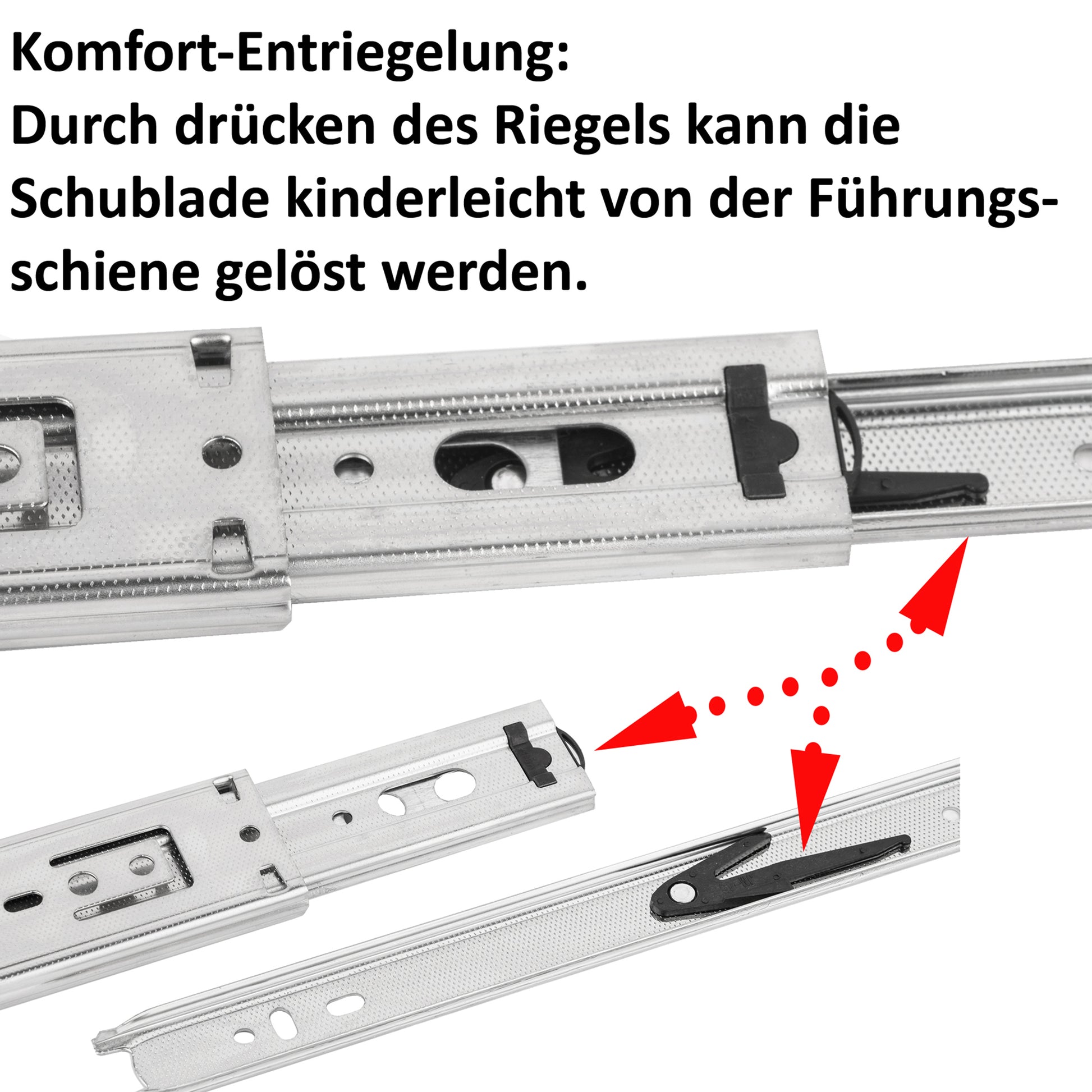 4 Paar (8 Stk.) Schubladenschienen Vollauszüge - 45 x 700mm - ohne Softclose 4