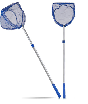 2x Kescher 75 - 121 cm lang - Teleskopstange - Feinmaschig - Teichkescher Algenkescher Teich 