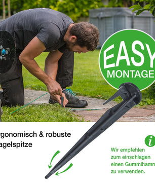 200x Erdnägel für Mähroboter Begrenzungskabel - Verlegehilfe Erdspieße Begrenzungsdraht Heringe 3