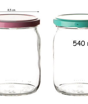 12er Set Einmachgläser mit Deckel in rosa und pastell-grün in made with love Stil - 540ml 6