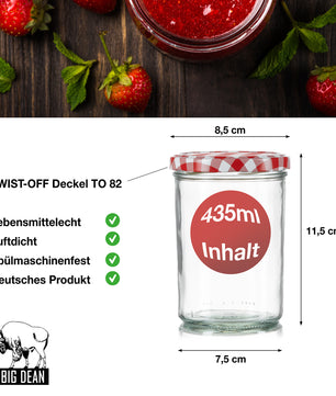 60x Einmachgläser 435 ml - Marmeladengläser TO 82 - Made in Germany - Einweckgläser inkl. Deckel 2