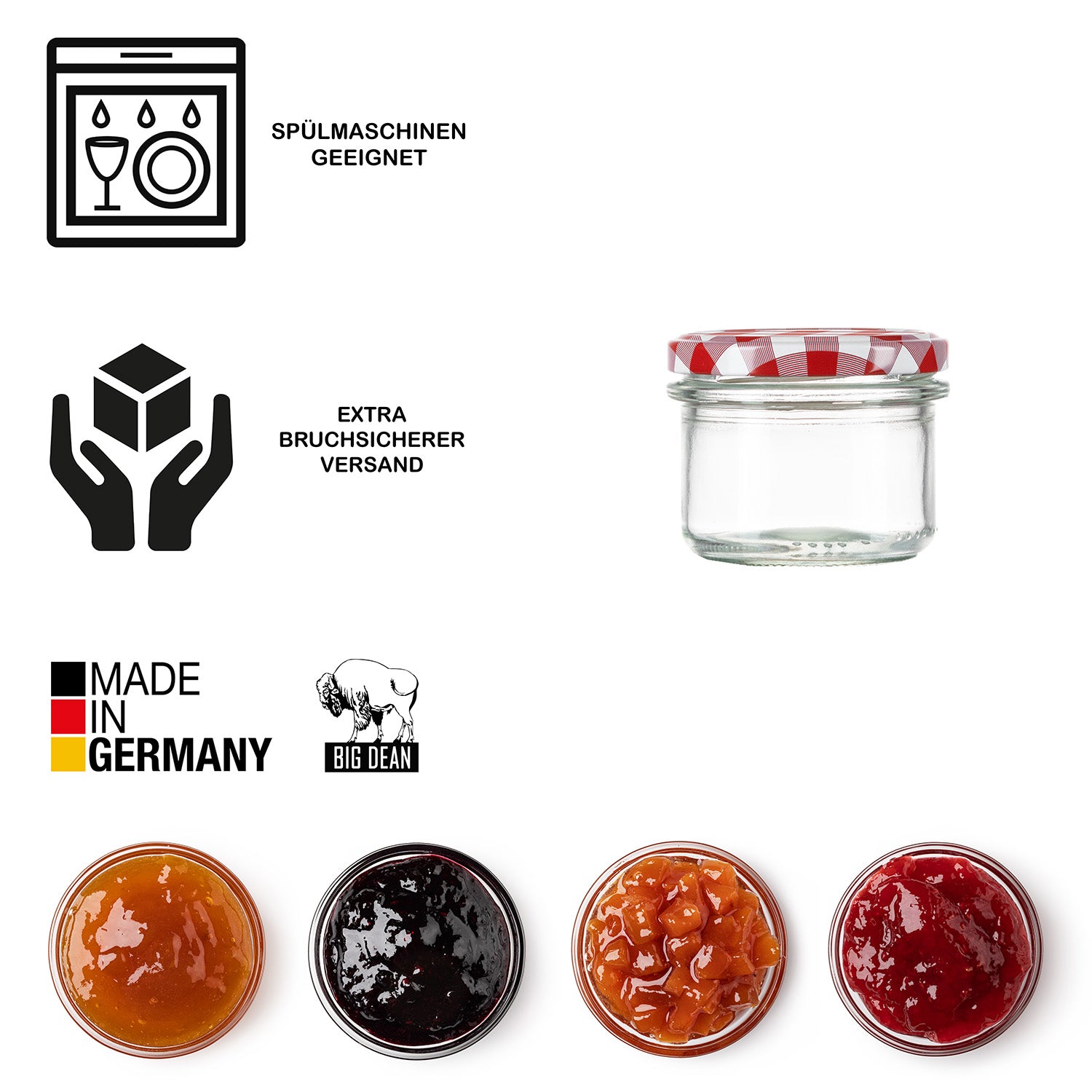 12x Einmachgläser 125 ml - Marmeladengläser TO 66 - Made in Germany - Einweckgläser inkl. Deckel 4
