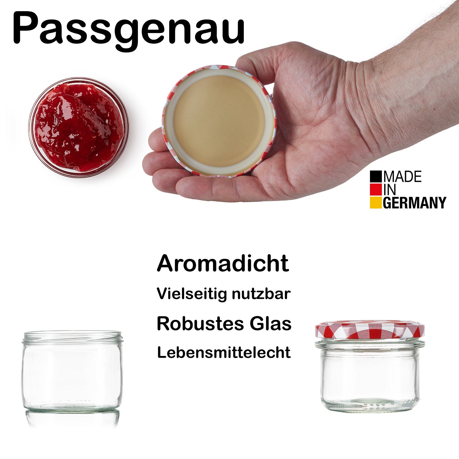 12x Einmachgläser 125 ml - Marmeladengläser TO 66 - Made in Germany - Einweckgläser inkl. Deckel 5