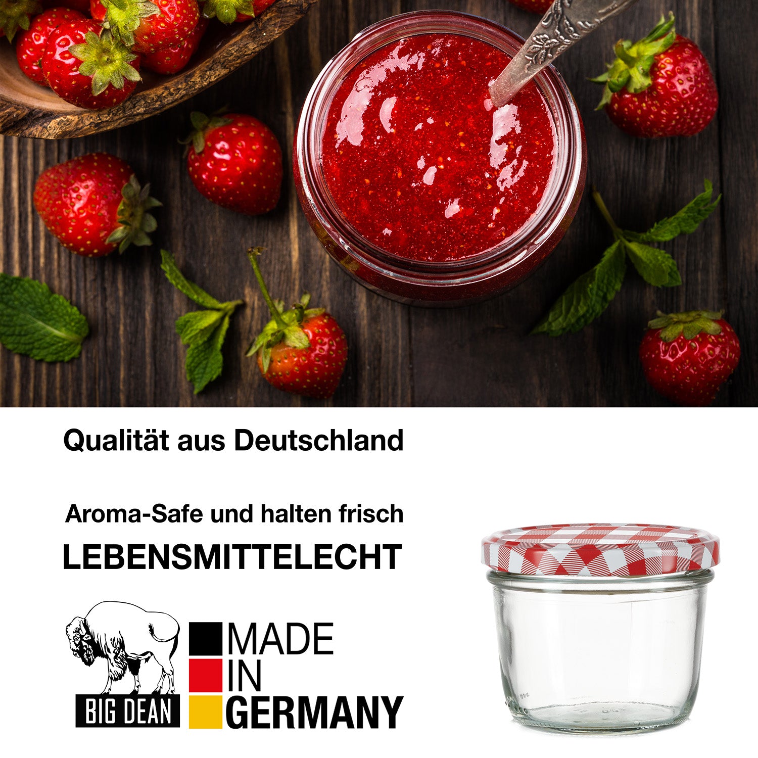 12x Einmachgläser 230 ml - Marmeladengläser TO 82 - Made in Germany - Einweckgläser inkl. Deckel 3