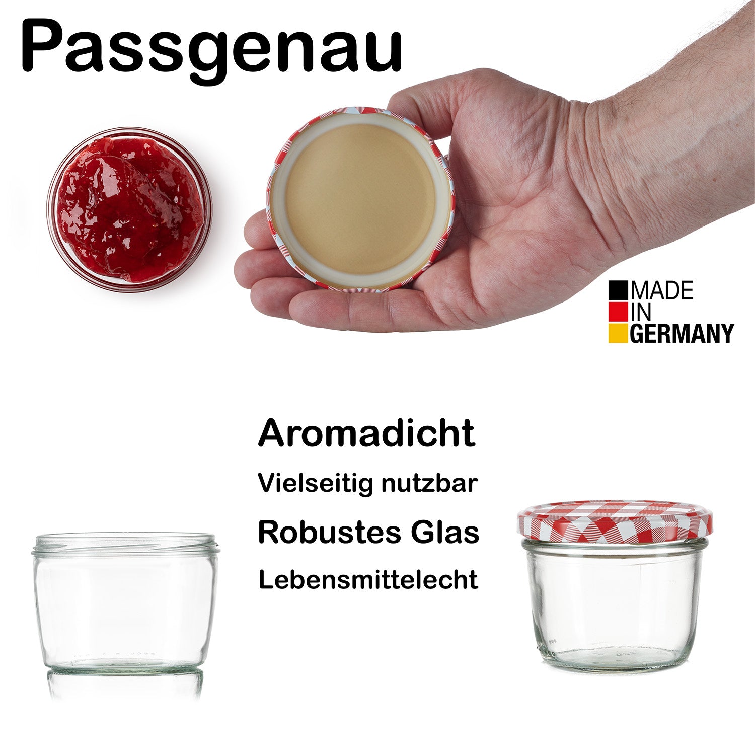 12x Einmachgläser 230 ml - Marmeladengläser TO 82 - Made in Germany - Einweckgläser inkl. Deckel 5