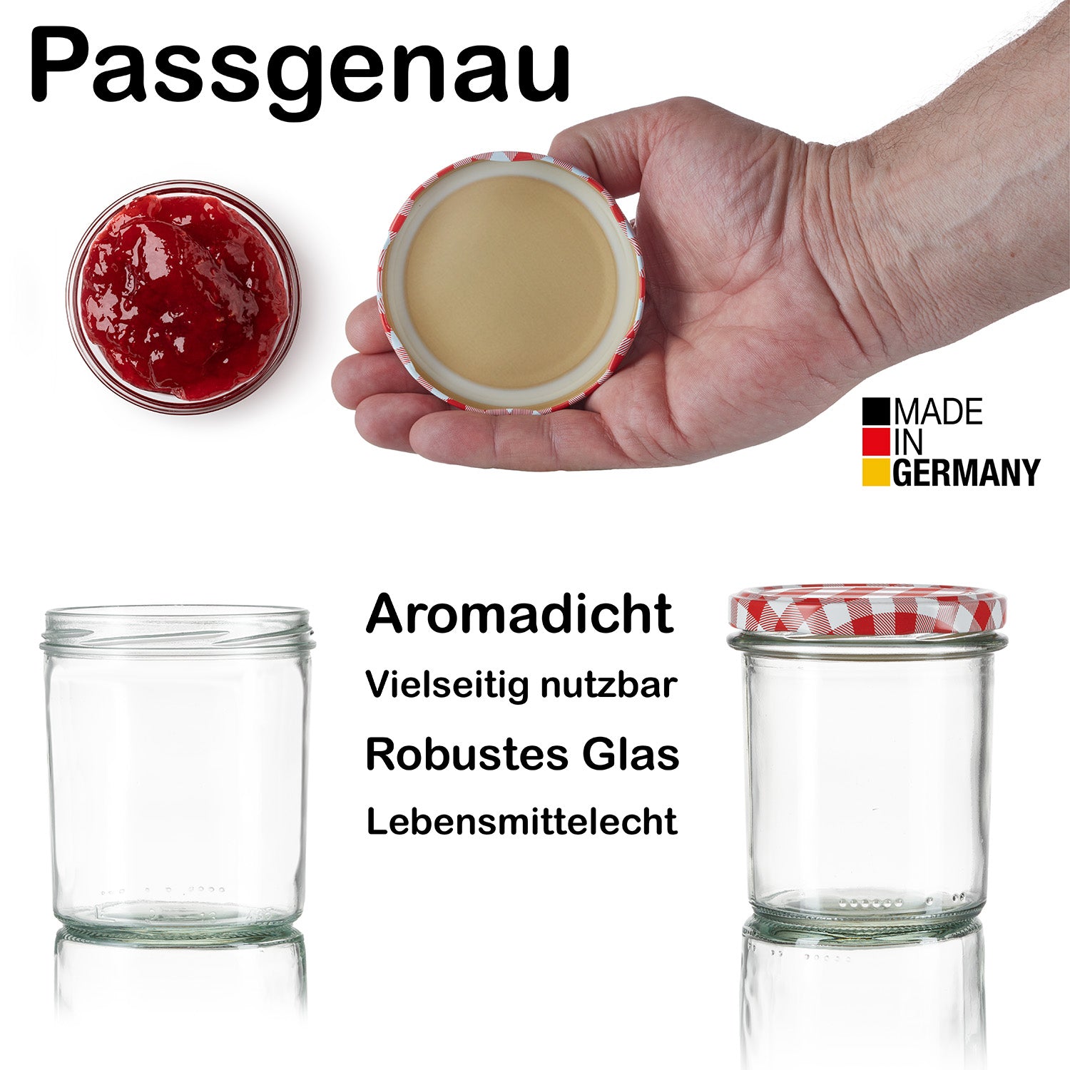 12x Einmachgläser 350 ml - Marmeladengläser TO 82 - Made in Germany - Einweckgläser inkl. Deckel 5