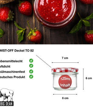 108x Einmachgläser 125 ml - Marmeladengläser TO 66 - Made in Germany - Einweckgläser inkl. Deckel 2