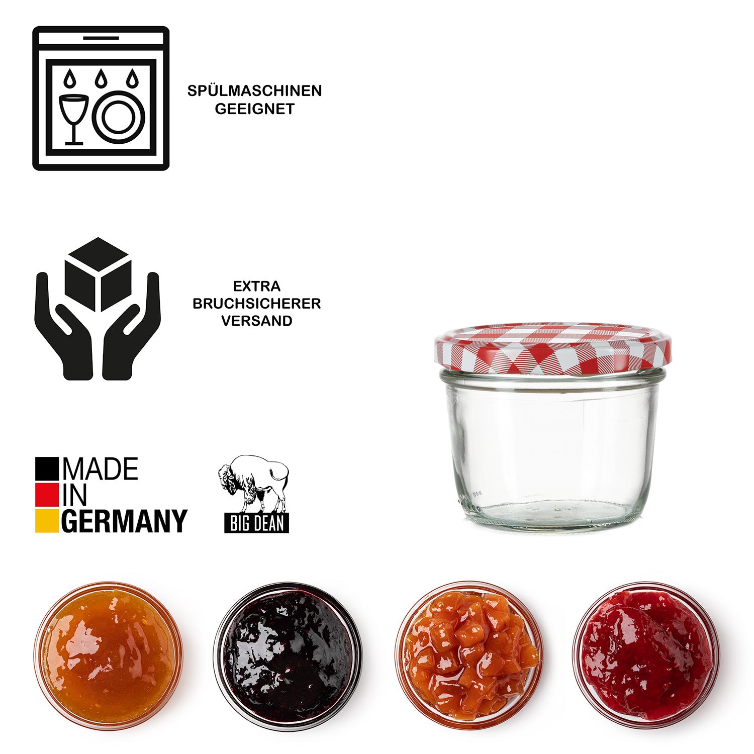 48x Marmeladengläser 230ml - Einmachgläser Einweckgläser Sturzgläser - Made in Germany 4
