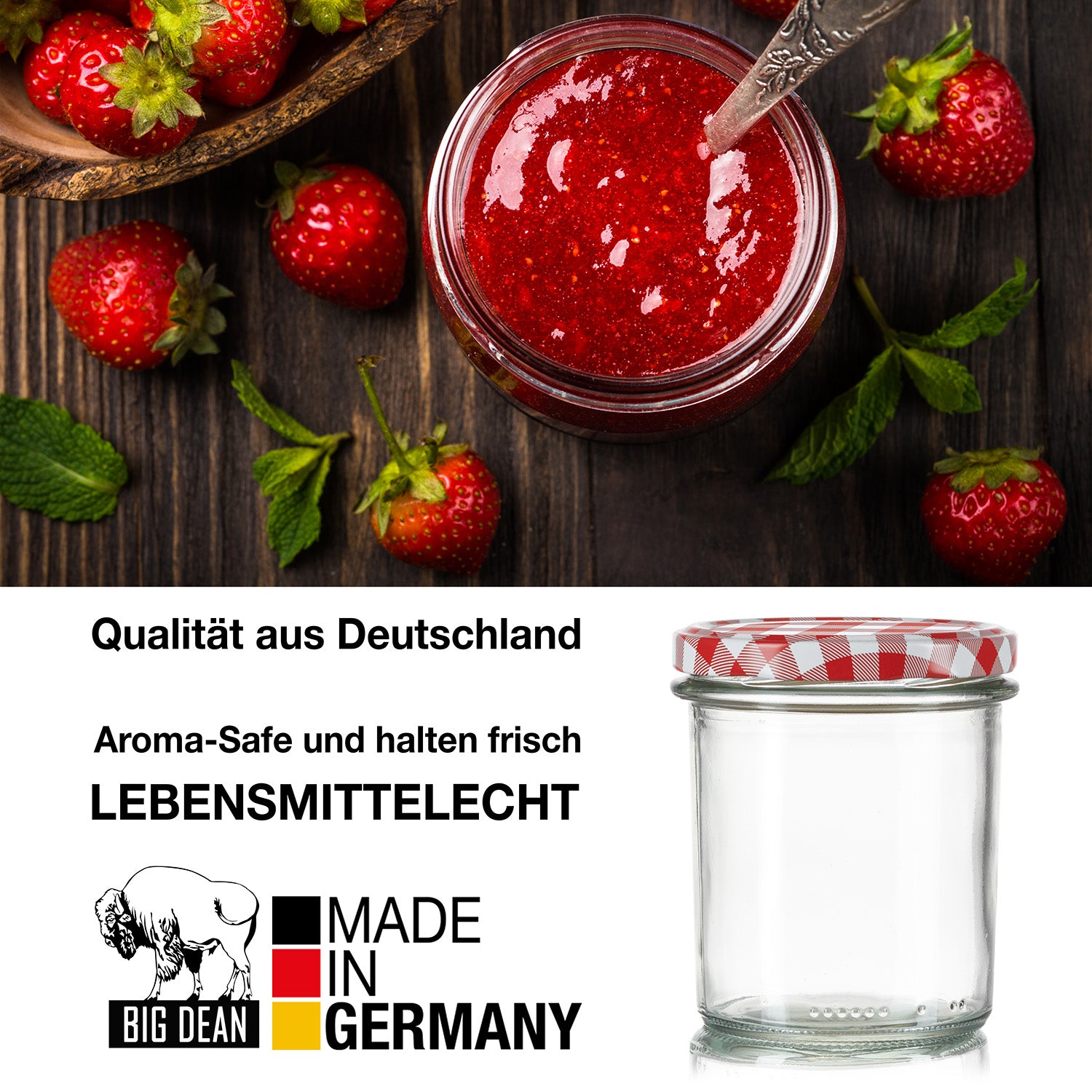 48x Marmeladengläser 350ml - Einmachgläser Einweckgläser Sturzgläser - Made in Germany  3
