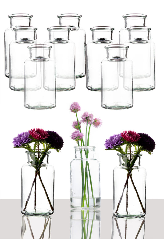 BigDean 12er Set Blumenvase – Tischvase Glasvase für Blumen und Trockenblumen – Kerzenhalter Dekovas 1