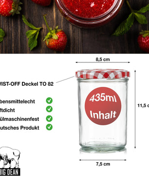 36x Einmachgläser 435 ml - Marmeladengläser TO 82 - Made in Germany - Einweckgläser inkl. Deckel 2
